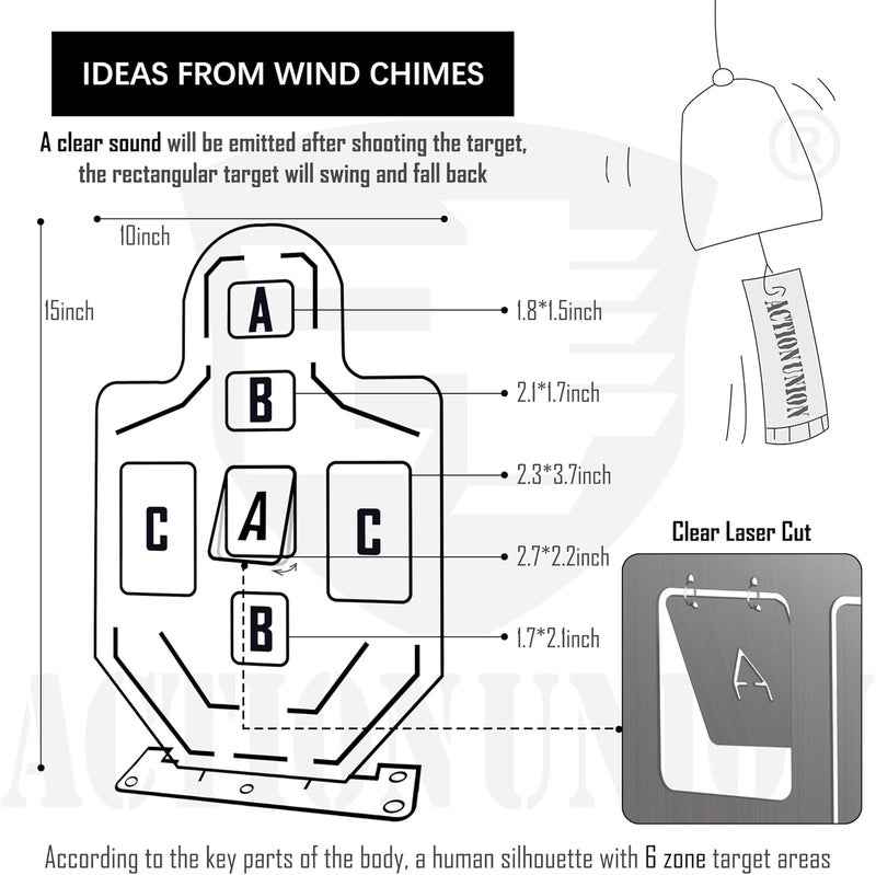 ACTIONUNION Airsoft Target All Metal Shooting Target - Image 4